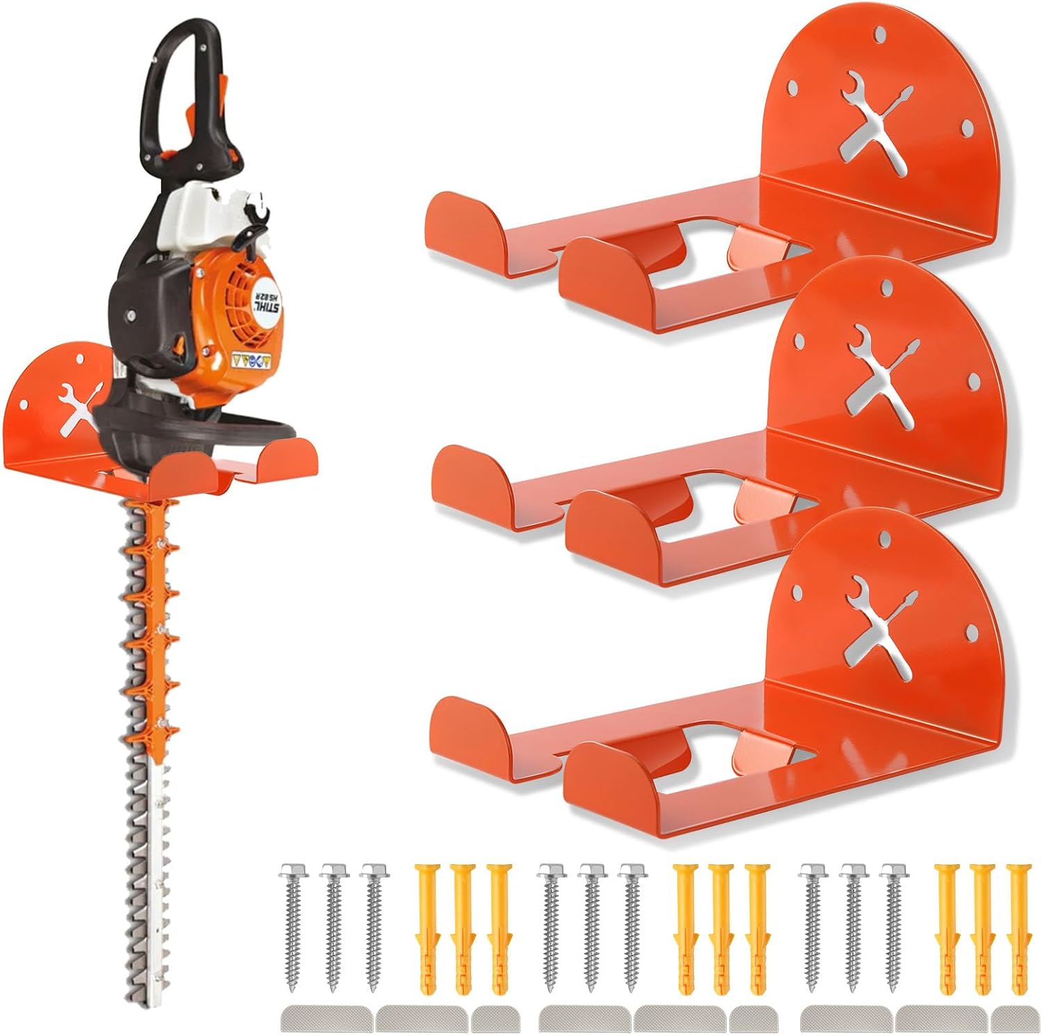 Gardening Tools Images - Heavy Duty Wall Mount Trimmer Rack