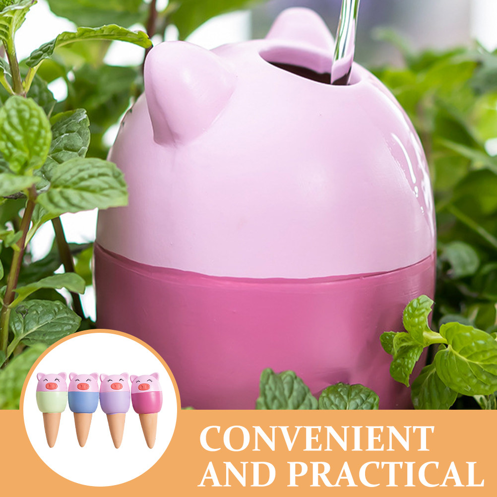 Automatic Plant Waterer - 4Pcs Self Watering Spikes Terracotta Pig