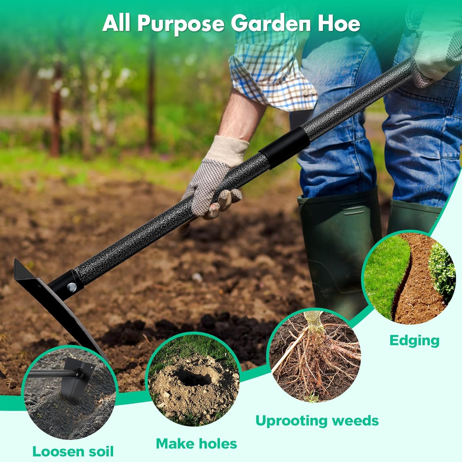 Garden Hoe, Heavy Duty Trenchi - Gardening Tools Images recension och pris
