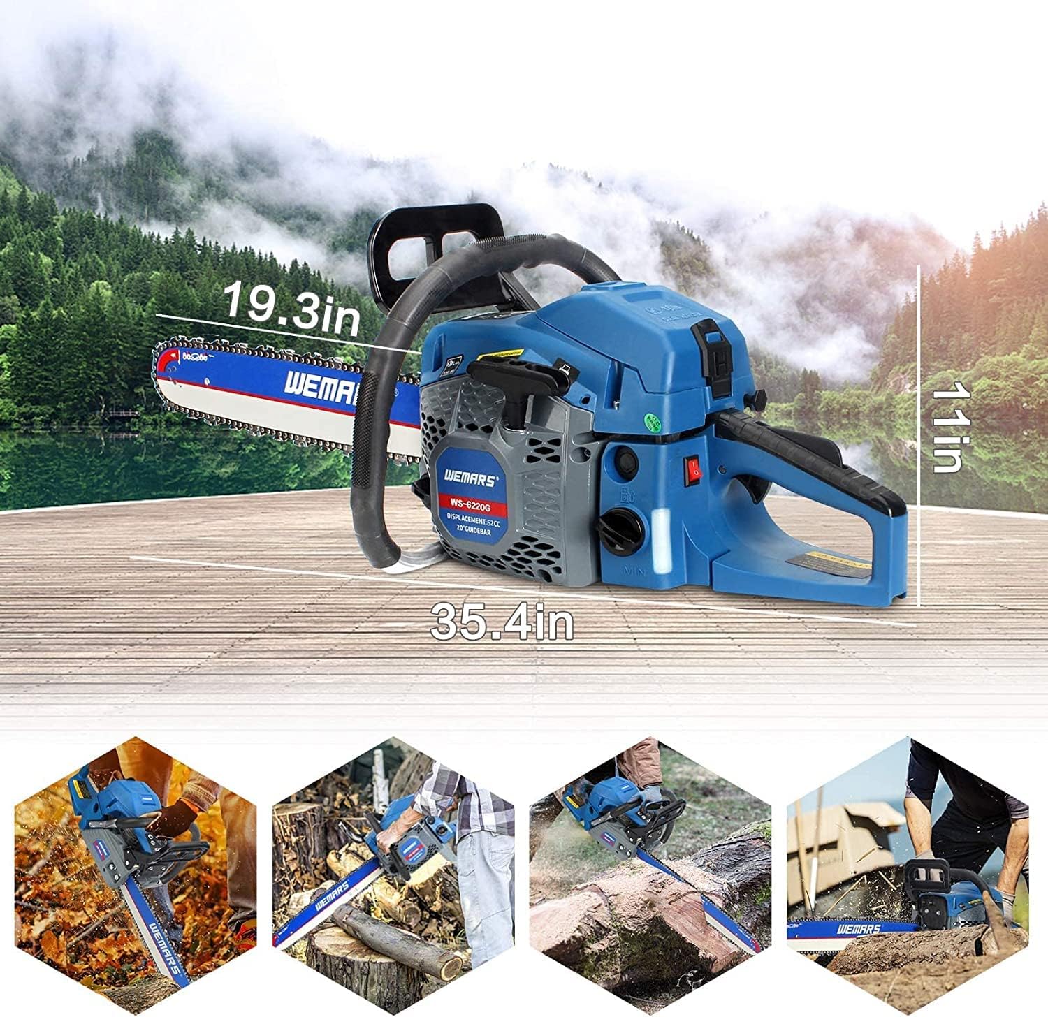 62cc Gas Chainsaw 20 Inch Bar, - Gardening Tools Images recension och pris