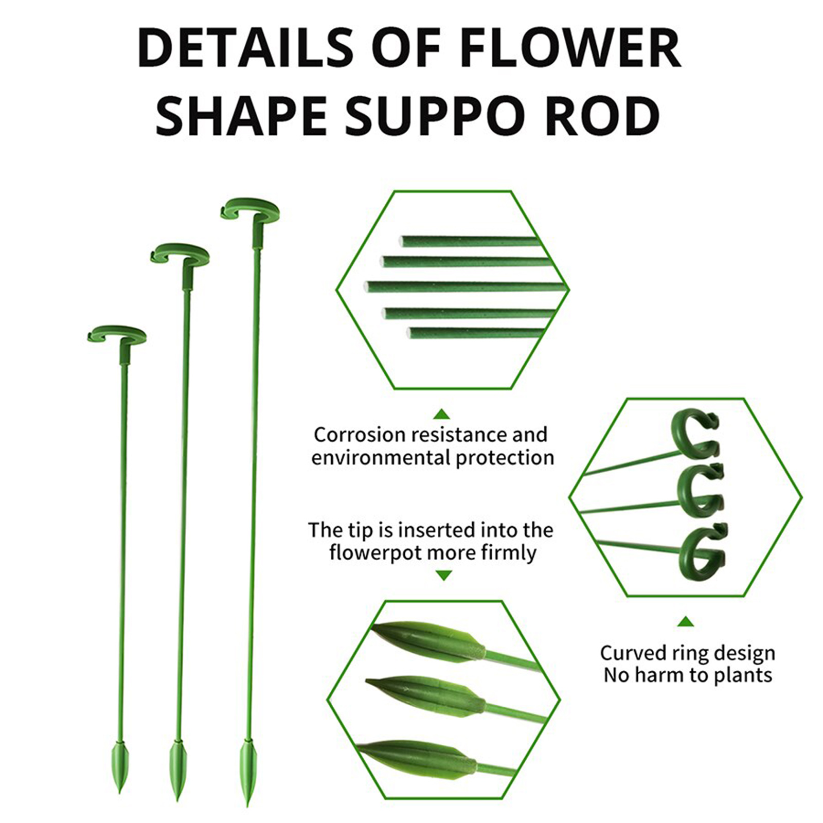 5pcs Plant Supports Stakes Flo - Gardening Tools Holder recension och pris